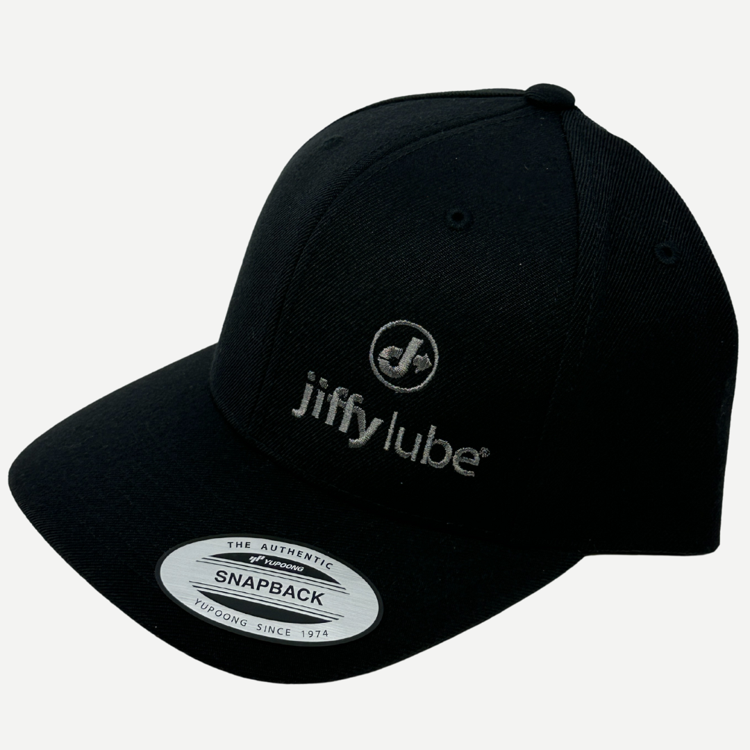 Black Snapback with Curved Brim