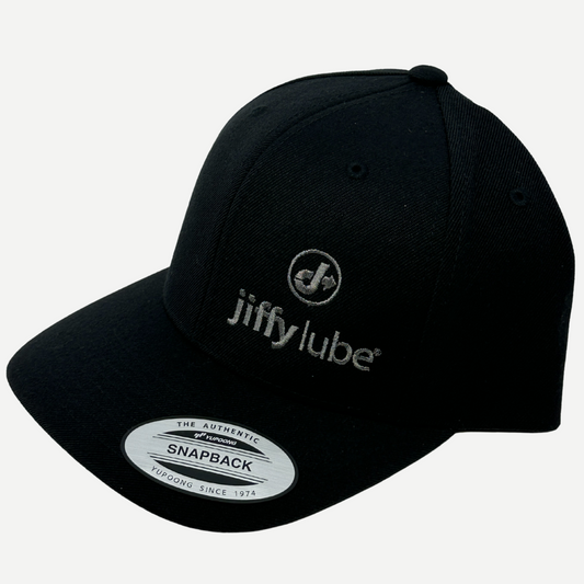 Black Snapback with Curved Brim