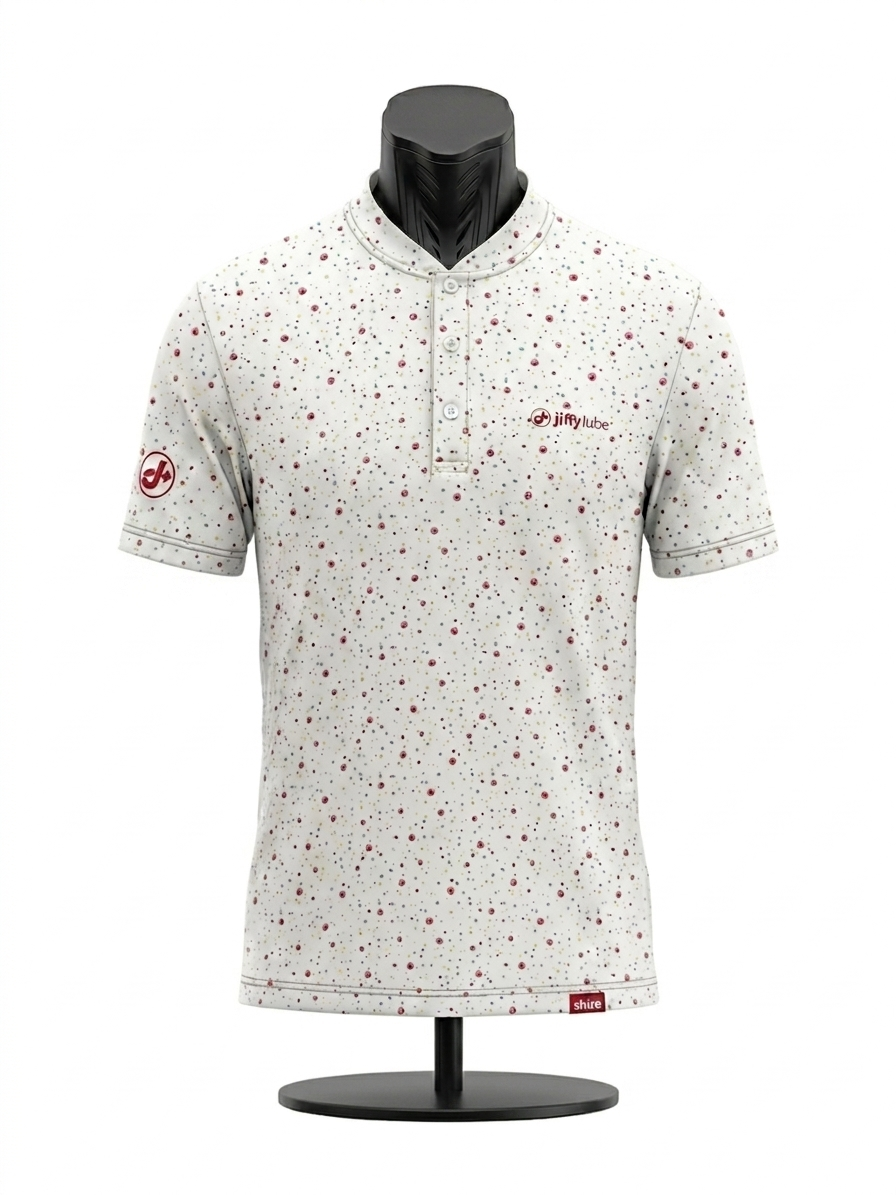 White JL Confetti Blade Polo