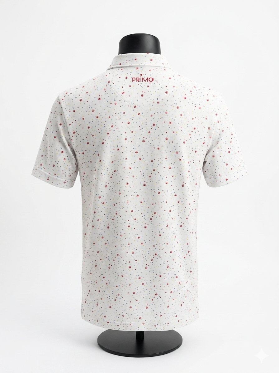 White JL Confetti Blade Polo